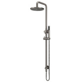 Meir Round 200mm Twin shower with Square Gooseneck &amp; Single Function Hand Shower