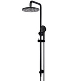 Meir Round 200mm Twin Shower With 3 function Hand Shower &amp; Square Gooseneck