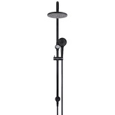 Meir Round 200mm Twin Shower With 3 function Hand Shower &amp; Square Gooseneck