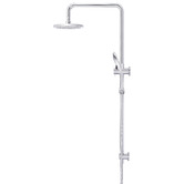 Meir Round 200mm Twin Shower With 3 function Hand Shower &amp; Square Gooseneck