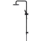 Meir Round 200mm Twin Shower With 3 function Hand Shower &amp; Square Gooseneck