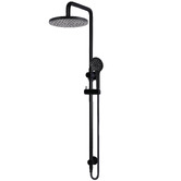 Meir Round 200mm Twin Shower With 3 function Hand Shower &amp; Square Gooseneck