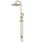 Meir Round 200mm Twin Shower With 3 function Hand Shower &amp; Square Gooseneck