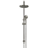 Meir Round 200mm Twin Shower With 3 function Hand Shower &amp; Square Gooseneck