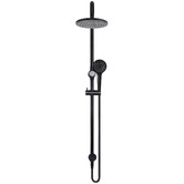 Meir Round 200mm Twin Shower With 3 function Hand Shower &amp; Square Gooseneck