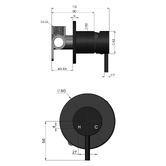 Meir Round Short Pin Lever Wall Mixer Trim Kit Only