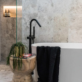 Meir Floor Mounted Bath Mixer with Hand-Held Shower