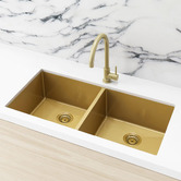 Meir 860mm Undermount Double Stainless Steel Kitchen Sink