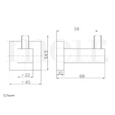 Meir Matte Black Square Robe Hook