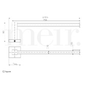 Meir Meir 250mm Matte Black Square Guest Towel Rail