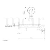 Meir Curved 210mm Bath Spout