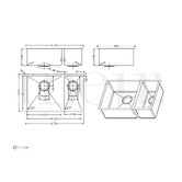 Meir Lavello 670mm Double Stainless Steel Kitchen Sink