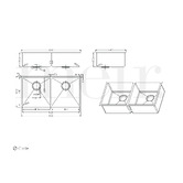 Meir 860mm Undermount Double Stainless Steel Kitchen Sink