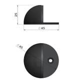 Meir Round Half-Moon Brass &amp; Rubber Door Stop