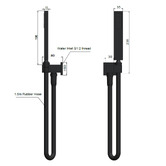 Meir Square Matte Black Hand-held Shower on Bracket