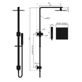 Meir Square Matt Black Twin Shower