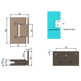 Meir Glass to Wall Shower Screen Hinge