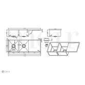 Meir Lavello 1160mm Double Kitchen Sink with Drainer