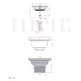 Meir Lavello 114mm Stainless Steel Sink Basket Waste With Basket Stopper