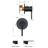Meir Round Paddle Shower/Bath Wall Mixer Trim Kit Only