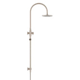 Meir Round Gooseneck 200mm Twin Shower With Single Function Hand Shower