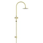 Meir Round Gooseneck 200mm Twin Shower With Single Function Hand Shower