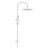 Meir Round Gooseneck 300mm Twin Shower with 3 function Hand Shower