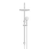 Meir Round Gooseneck 300mm Twin Shower with 3 function Hand Shower