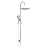 Meir Round Gooseneck 300mm Twin Shower with 3 function Hand Shower