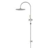 Meir Round Gooseneck 300mm Twin Shower with 3 function Hand Shower
