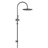 Meir Round Gooseneck 300mm Twin Shower with 3 function Hand Shower