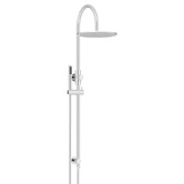 Meir Round Gooseneck 300mm Twin Shower with single function hand shower