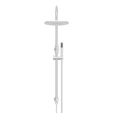 Meir Round Gooseneck 300mm Twin Shower with single function hand shower