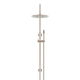Meir Round Gooseneck 300mm Twin Shower with single function hand shower