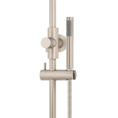 Meir Round Gooseneck 300mm Twin Shower with single function hand shower