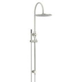 Meir Round Gooseneck 300mm Twin Shower with single function hand shower