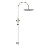 Meir Round Gooseneck 300mm Twin Shower with single function hand shower