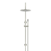 Meir Round Gooseneck 300mm Twin Shower with single function hand shower