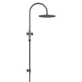 Meir Round Gooseneck 300mm Twin Shower with single function hand shower