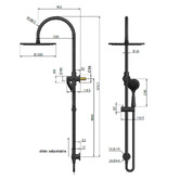 Meir Round Gooseneck 300mm Twin Shower with 3 function Hand Shower