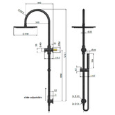 Meir Round Gooseneck 300mm Twin Shower with single function hand shower