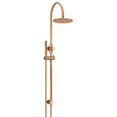 Meir Round Gooseneck 200mm Twin Shower With Single Function Hand Shower