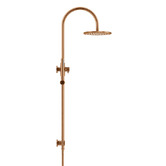 Meir Round Gooseneck 200mm Twin Shower With Single Function Hand Shower