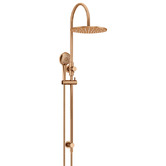 Meir Round Gooseneck 300mm Twin Shower with 3 function Hand Shower