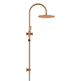 Meir Round Gooseneck 300mm Twin Shower with 3 function Hand Shower