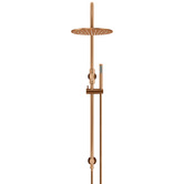 Meir Round Gooseneck 300mm Twin Shower with single function hand shower