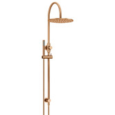 Meir Round Gooseneck 300mm Twin Shower with single function hand shower