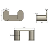 Meir Curvae 100mm Stainless Steel Double Robe Hook