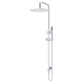 Meir Round 300mm Twin Shower With Single Function Hand Shower &amp; Square Gooseneck