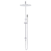 Meir Round 300mm Twin Shower With Single Function Hand Shower &amp; Square Gooseneck
